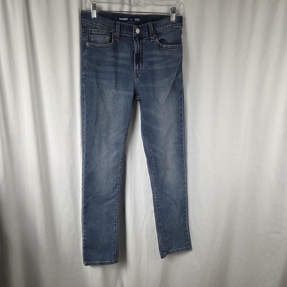 Old Navy Jeans Boys 16 Blue Medium Wash Skinny Built-In Flex Stretch Denim
